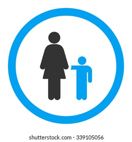 Mother With Son vector icon. Style is bicolor flat rounded symbol, blue and gray colors, rounded angles, white background.