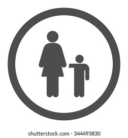 Mother With Son vector icon. Style is flat rounded symbol, gray color, rounded angles, white background.