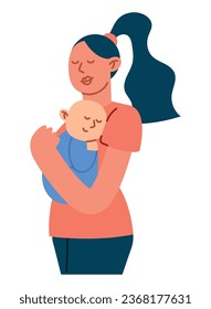 Mutter und Sohn, Vektor einzeln