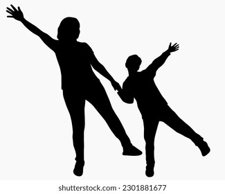 Mother and son walking together outdoor