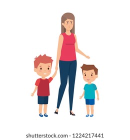 mother with sons characters