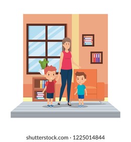 mother with sons characters