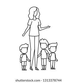 mother with sons characters