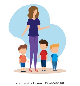 mother with sons characters