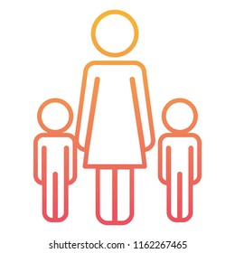 mother with sons figures silhouettes