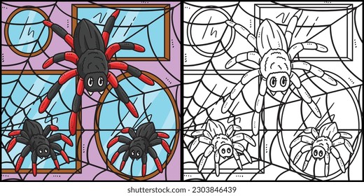 Mother Spider and Baby Spider Illustration