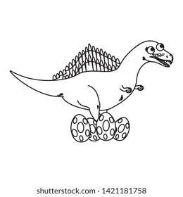 mother spinosaurus care of their eggs comic character