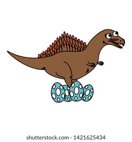 mother spinosaurus care of their eggs comic character