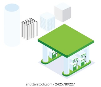 Mother station Vector for CNG and LNG gas station
