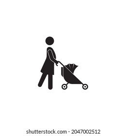mother with stroller icon ,vector illustration design template.