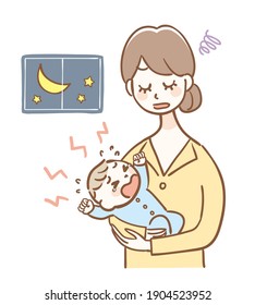 Mother Suffering From Baby Night Crying