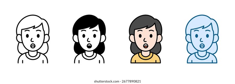 Mother Surprised Icon Set Multiple Style Collection