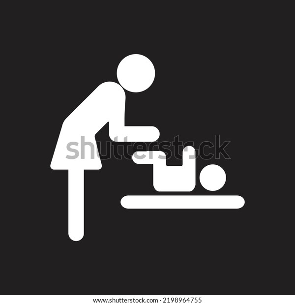 Mother swaddles the baby icon. Mother's room
sign. Editable stroke. Vector
graphics