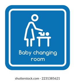 Mother swaddles the baby sign. Mother's room signage. Vector graphics	
