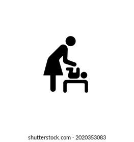 Mother swaddles baby, toilet simple icon vector illustration