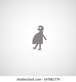 mother symbol on gray background