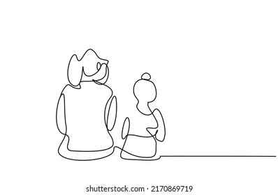 A mother talking to