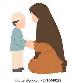 Mãe ensinando criança vetor plano