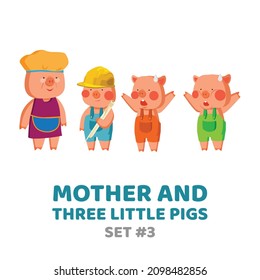 Mother and three little pigs