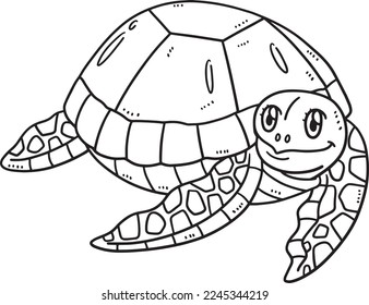 Mother Turtle Isolated Coloring Page for Kids