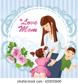 Mother with two children