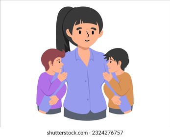 Mother two Son or avatar icon illustration
