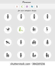 Mother  vector icons for web sites and user interface