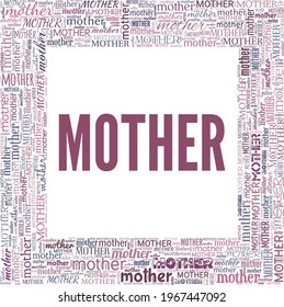 Mother vector illustration word cloud isolated on a white background.