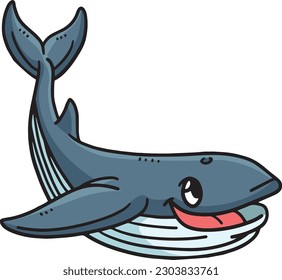 Mother Whale Sharks Cartoon Colored Clipart 