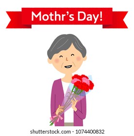 Mother who got carnation on Mother's Day