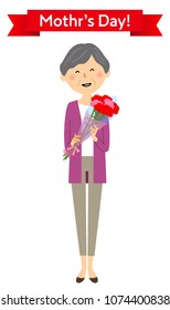Mother who got carnation on Mother's Day