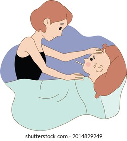 the mother is worried for the sick baby