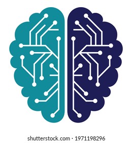Motherboard brain on white background for technology concept design. Jpeg version also available in gallery