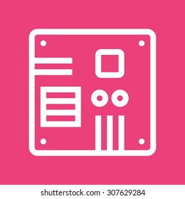 Motherboard, computer, circuit, board icon vector image. Can also be used for computer and hardware. Suitable for use on web apps, mobile apps and print media.
