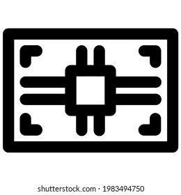 Componente de equipo de la motherboard en el icono de esquema
