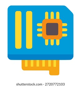motherboard computer components flat color vector illustration template design