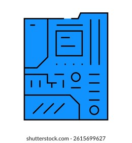 motherboard computer line icon vector. motherboard computer sign. isolated symbol illustration