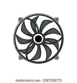 motherboard cooling fan pc cartoon. system computer, technology cpu motherboard cooling fan pc sign. isolated symbol vector illustration