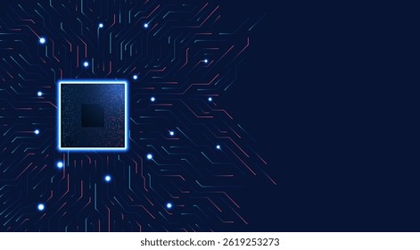 Motherboard digital chip. Circuit board background. Futuristic concept. High-tech technology background