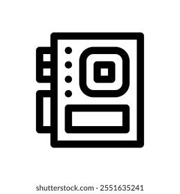 Motherboard. Editable stroke vector icon on white background.

