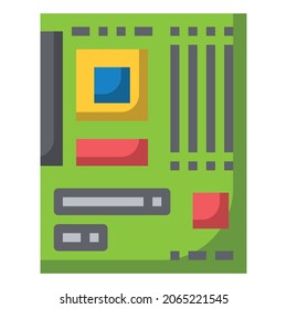 MOTHERBOARD FLAT ICON VRCTOR .