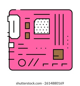 motherboard gaming pc line icon vector. motherboard gaming pc sign. isolated symbol illustration
