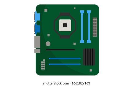 Motherboard icon. Computer hardware and technology usage. Vector illustration