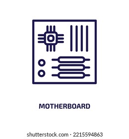 motherboard icon from electronic devices collection. Thin linear motherboard, hardware, processor outline icon isolated on white background. Line vector motherboard sign, symbol for web and mobile