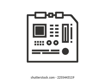Motherboard-Symbol, flaches Vektordesign