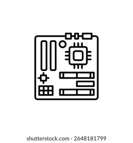 Motherboard Icon Illustrating Computer Hardware In A Minimalist Style