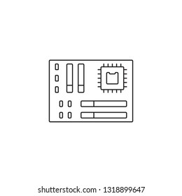 motherboard icon outline or line style vector illustration. computer hardware and accessories