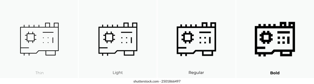 motherboard icon. Thin, Light Regular And Bold style design isolated on white background