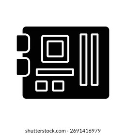 Plantilla de diseño de Vector de icono de placa base simple y limpia