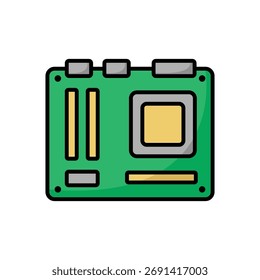 Plantilla de diseño de Vector de icono de placa base simple y limpia
